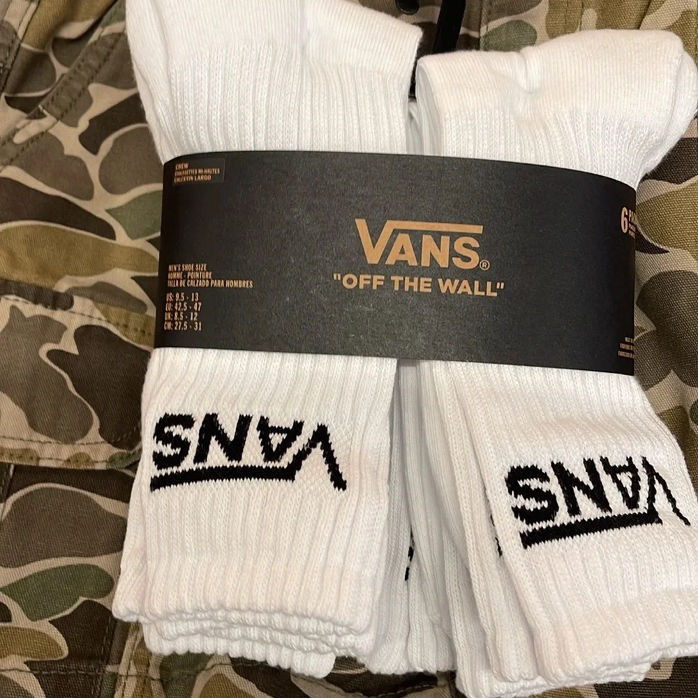Vans Socks 6 pairs set CREW VANS.
"OFF THE WALL" White/Black 
NWT - Picture 6 of 16